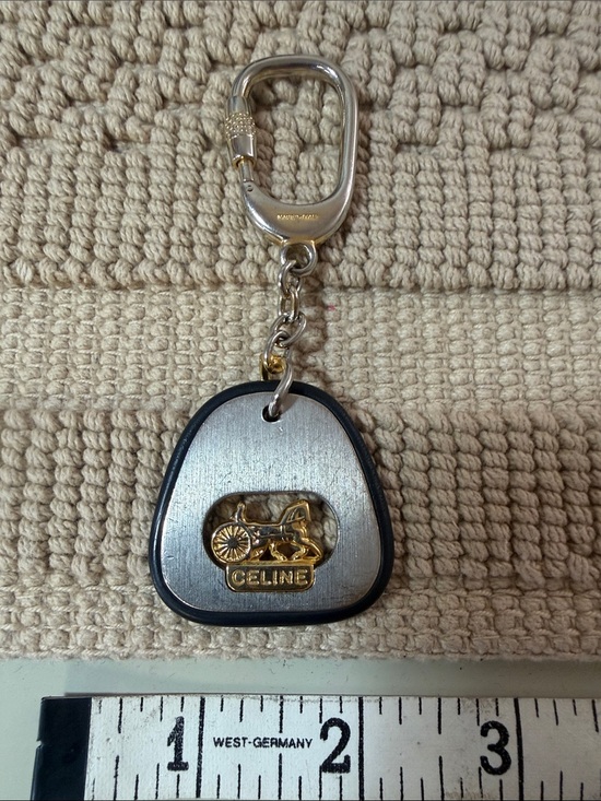 Celine Accessories - Vintage CELINE Horse Carriage Calèche Keychain Bag Charm Made in Italy 90